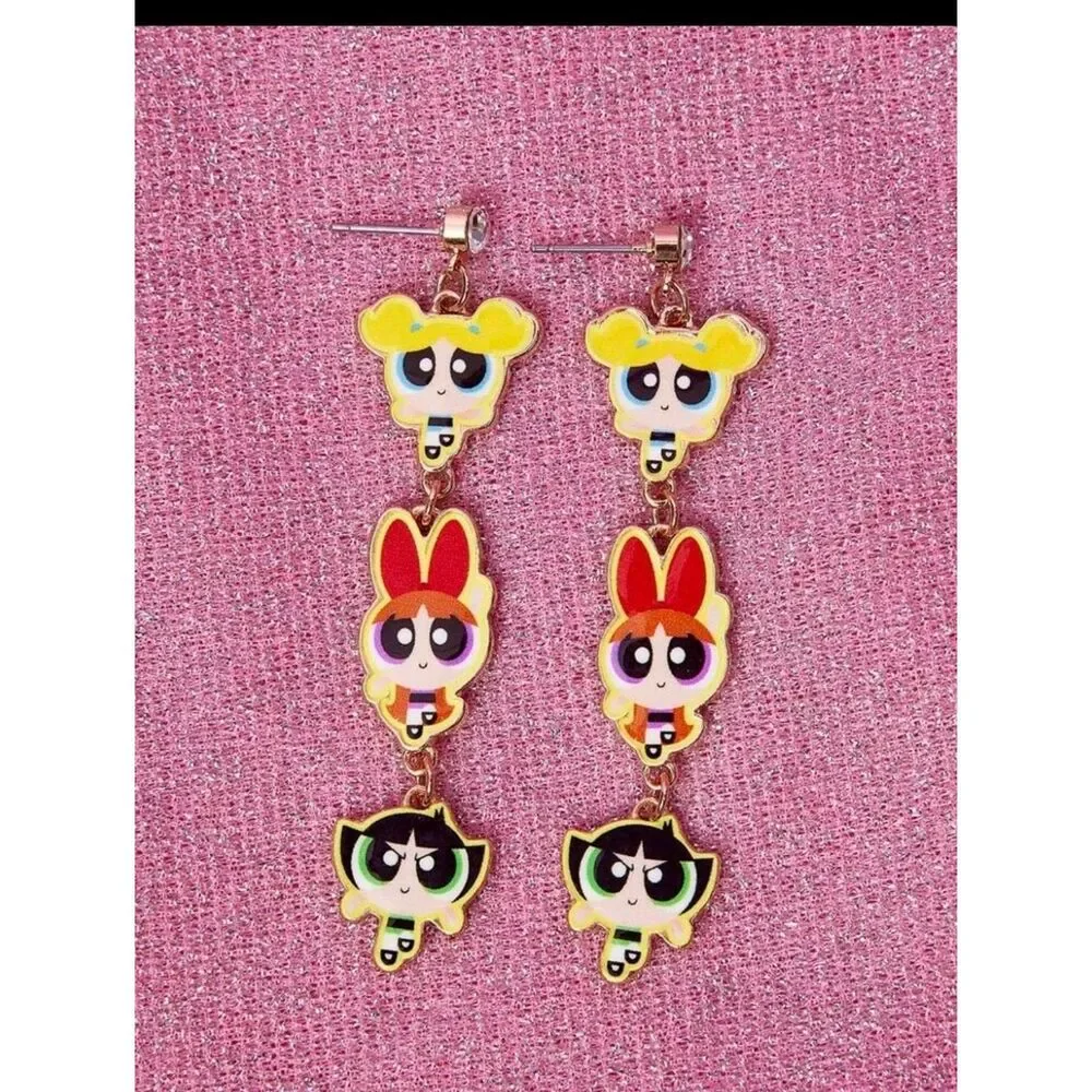 Power Puff Girls Dangle Earrings